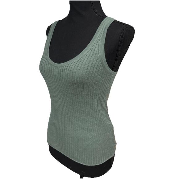 J.CREW NWOT Women’s Featherweight Cashmere Ribbed Tank Top in Topiary-Size XS - Picture 7 of 11